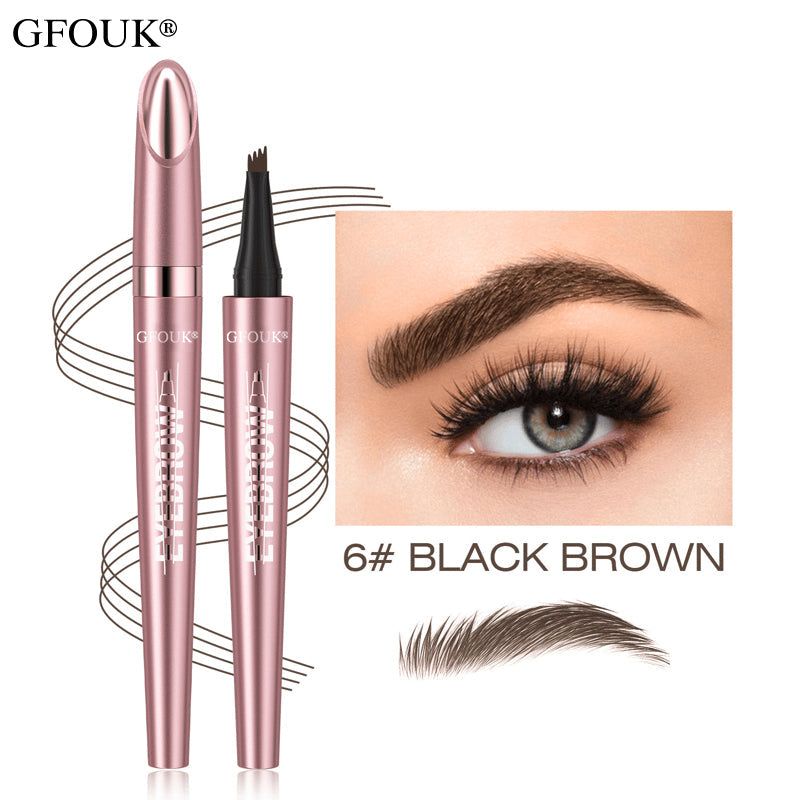 4-Tip Microblade Brow Pen - Waterproof Liquid Eyebrow Pencil for Natural Hair-Like Strokes