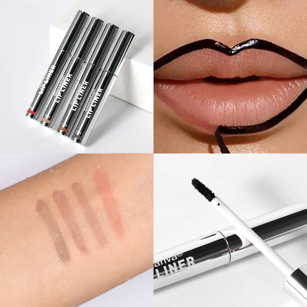 👄 Glanariva® 4-Piece Peel-Off Lip Liner Stain Set – Waterproof Matte Lip Tint, Long-Lasting 24H, Smudge-Proof Nude Shades