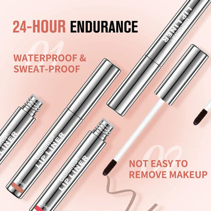 👄 Glanariva® 4-Piece Peel-Off Lip Liner Stain Set – Waterproof Matte Lip Tint, Long-Lasting 24H, Smudge-Proof Nude Shades