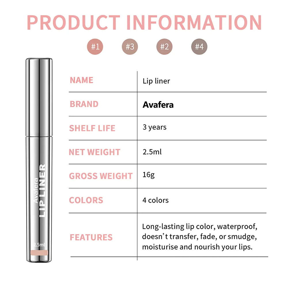 👄 Glanariva® 4-Piece Peel-Off Lip Liner Stain Set – Waterproof Matte Lip Tint, Long-Lasting 24H, Smudge-Proof Nude Shades