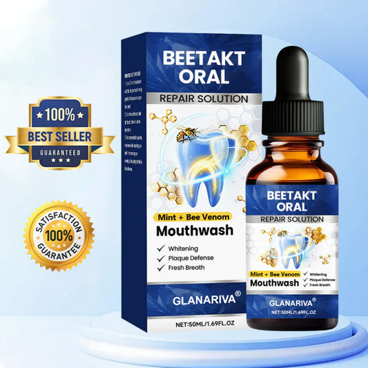 🌿GLANARIVA® Oral Repair Solution, Bee Venom Concentrated Drops for Receding Gums, Bleeding & Plaque, Advanced Mouthwash Alternative