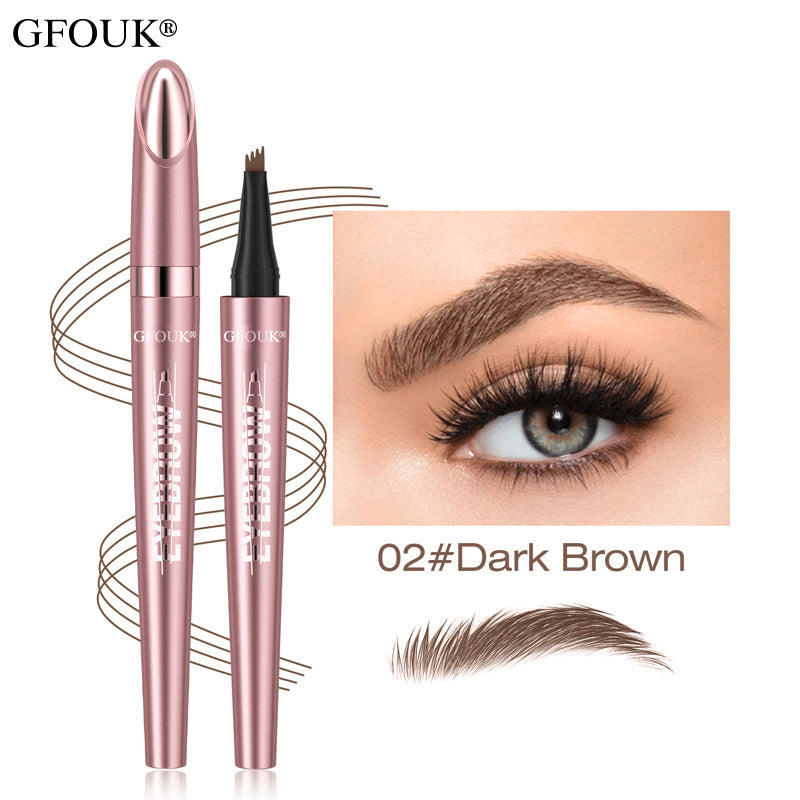 4-Tip Microblade Brow Pen - Waterproof Liquid Eyebrow Pencil for Natural Hair-Like Strokes