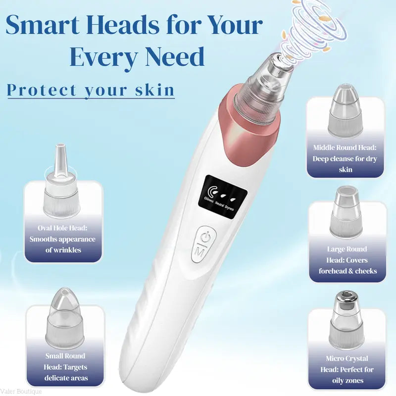 🫧Electric Pore Vacuum & Blackhead Remover – Rechargeable Spot Extractor Tool Set