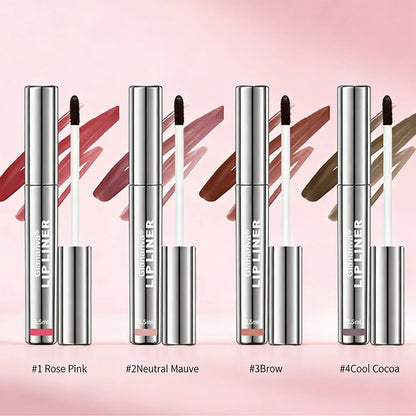 👄 Glanariva® 4-Piece Peel-Off Lip Liner Stain Set – Waterproof Matte Lip Tint, Long-Lasting 24H, Smudge-Proof Nude Shades