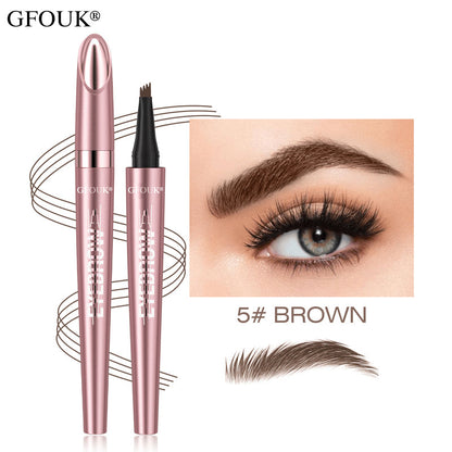 4-Tip Microblade Brow Pen - Waterproof Liquid Eyebrow Pencil for Natural Hair-Like Strokes