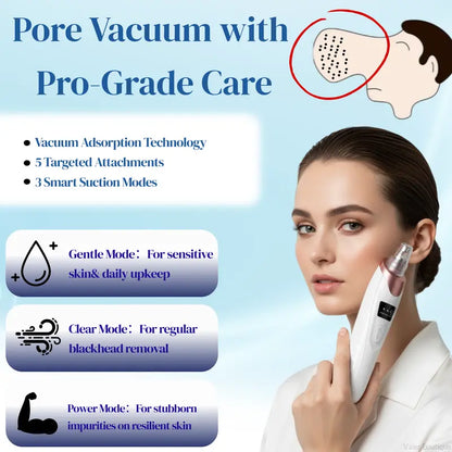 🆙Electric Pore Vacuum & Blackhead Remover – Rechargeable Spot Extractor Tool Setf