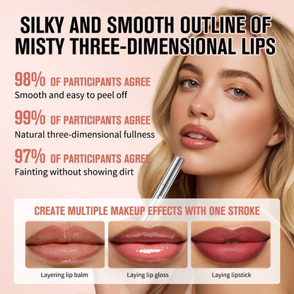 👄 Glanariva® 4-Piece Peel-Off Lip Liner Stain Set – Waterproof Matte Lip Tint, Long-Lasting 24H, Smudge-Proof Nude Shades